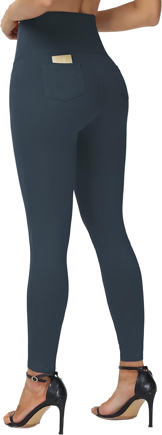 THE GYM PEOPLE Women’s Casual Yoga Leggings High Waisted Tummy Control Workout Pants with 4 Pockets