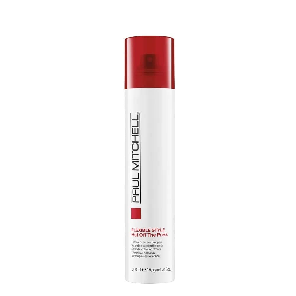 Paul Mitchell Hot Off The Press Heat Protectant, Humidity Resistance, Flexible Hold + Natural Finish, For All Hair Types, 6 oz