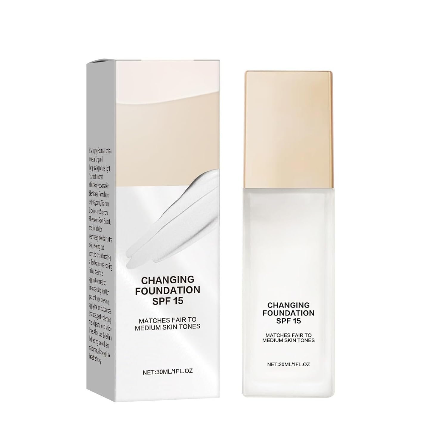 Color Changing Foundation for Mature Skin, Hydrating and Lightweight Liquid Foundations, Tone Suitable for All Skin Types (1 pcs)
