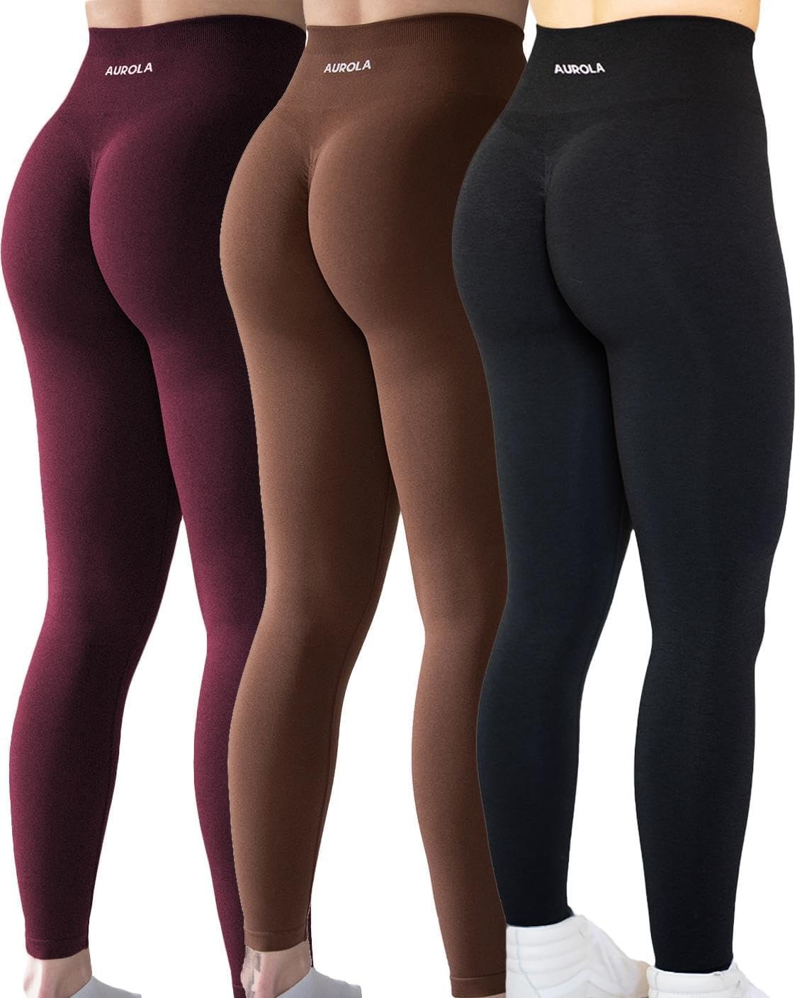 AUROLA Workout Leggings for Women Seamless Scrunch Tights Tummy Control Gym Fitness Girl Sport Active Yoga Pants