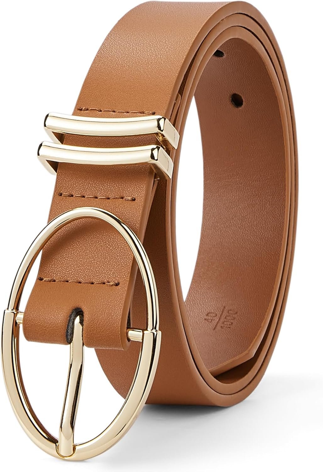 BOSTANTEN Women Belts For Jeans Dresses Pants Trendy Ladies Leather Waist Black Belt with Silver Oval Buckle