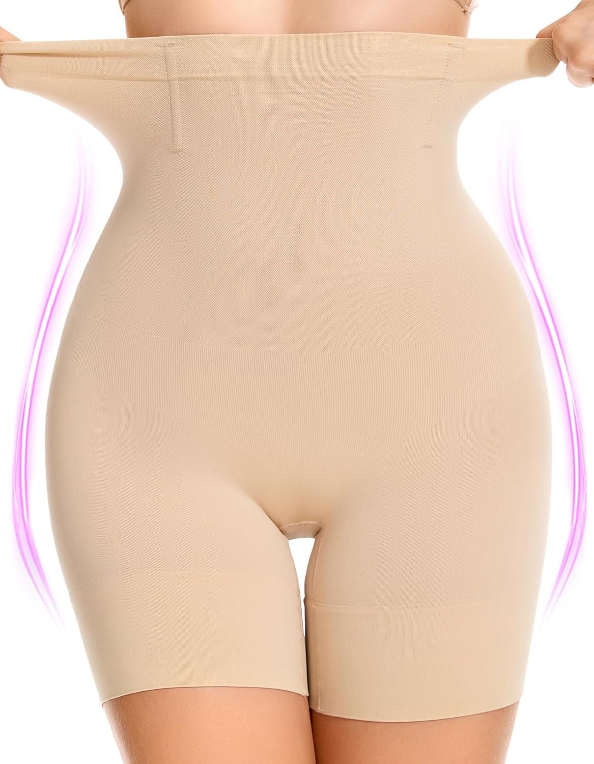 SIMIYA Shapewear Tummy Control Shorts for Women, 5-IN-1 Body Shaper High Waisted Girdle Boyshort Slip Short for Under Dresses