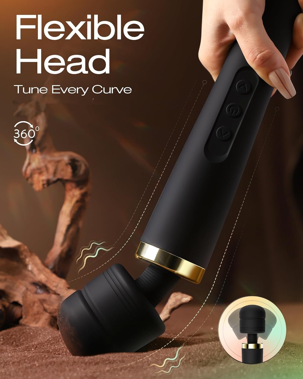 Premium Personal Massagers Woman – Toendi Advanced AI-Sync App Controlled Vibrator, Waterproof Body Massager with 8 Speeds & 5 Modes, 360° Head Massager Muslce Massage Tools, Massagers for Women Adult