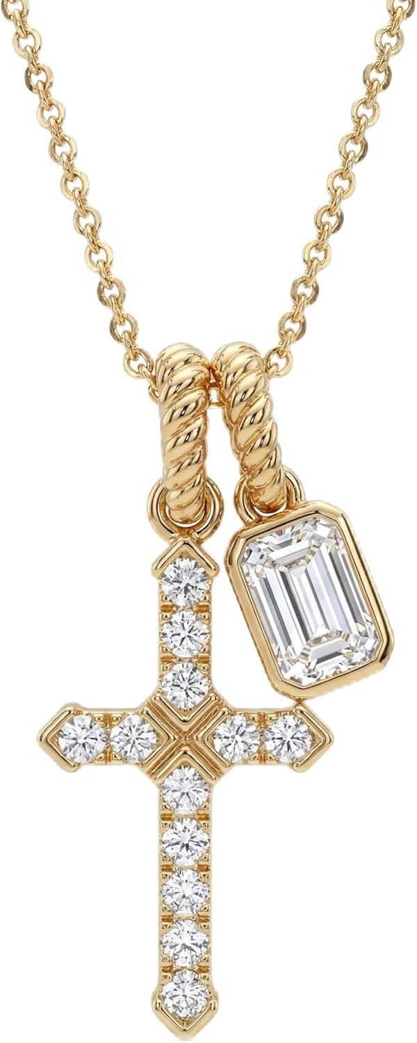 Gold Cross Necklace for Women: 14K Gold Plated Dainty Cross Pendant Non-Tarnish Necklace, Faith Crucifix Chain Jewelry, Elegant Religious Gifts