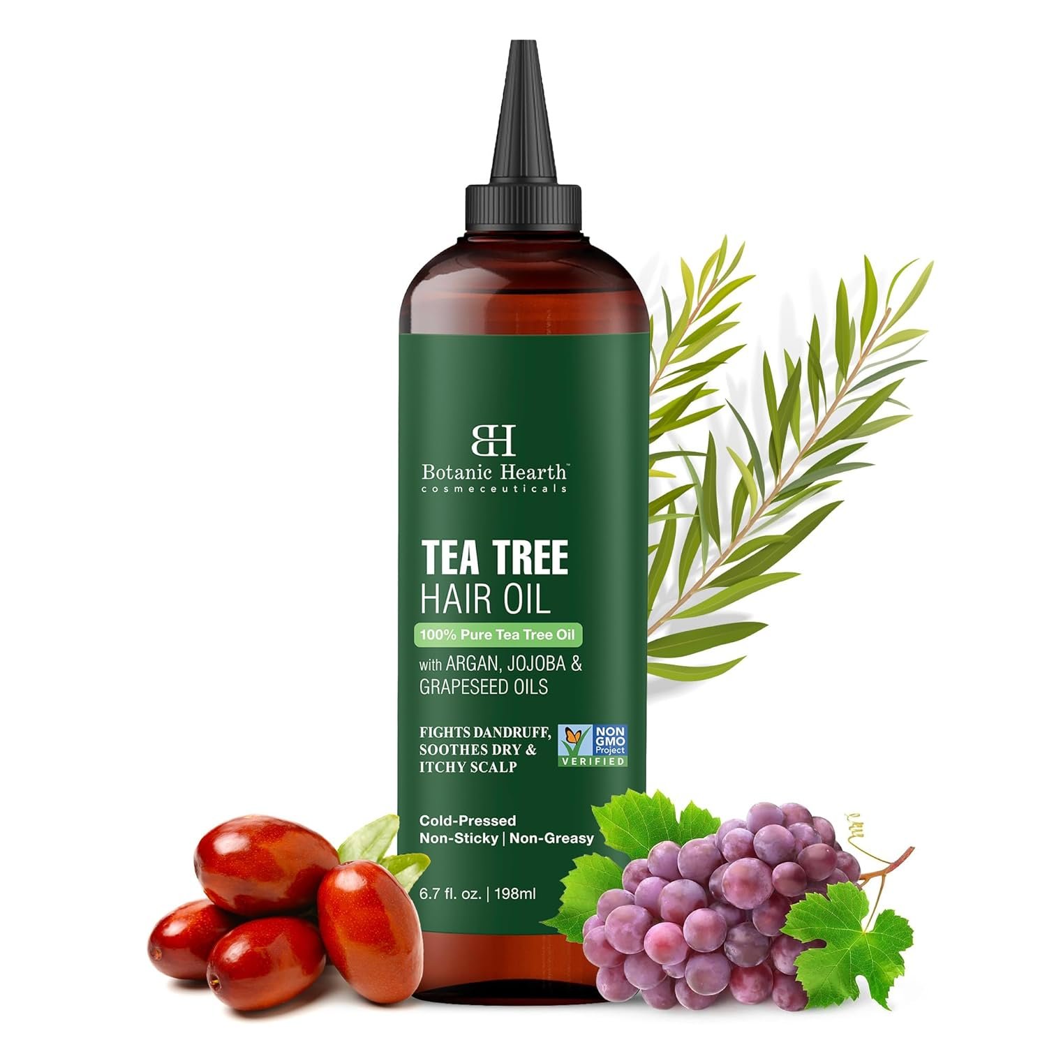 Botanic Hearth Hair Oil for Hair Growth & Home Hair Perm Kit | Strengthening Dry, Frizzy, Damaged Hair & Scalp Treatment | Tea Tree Hair Oil – 6.7 Fl Oz