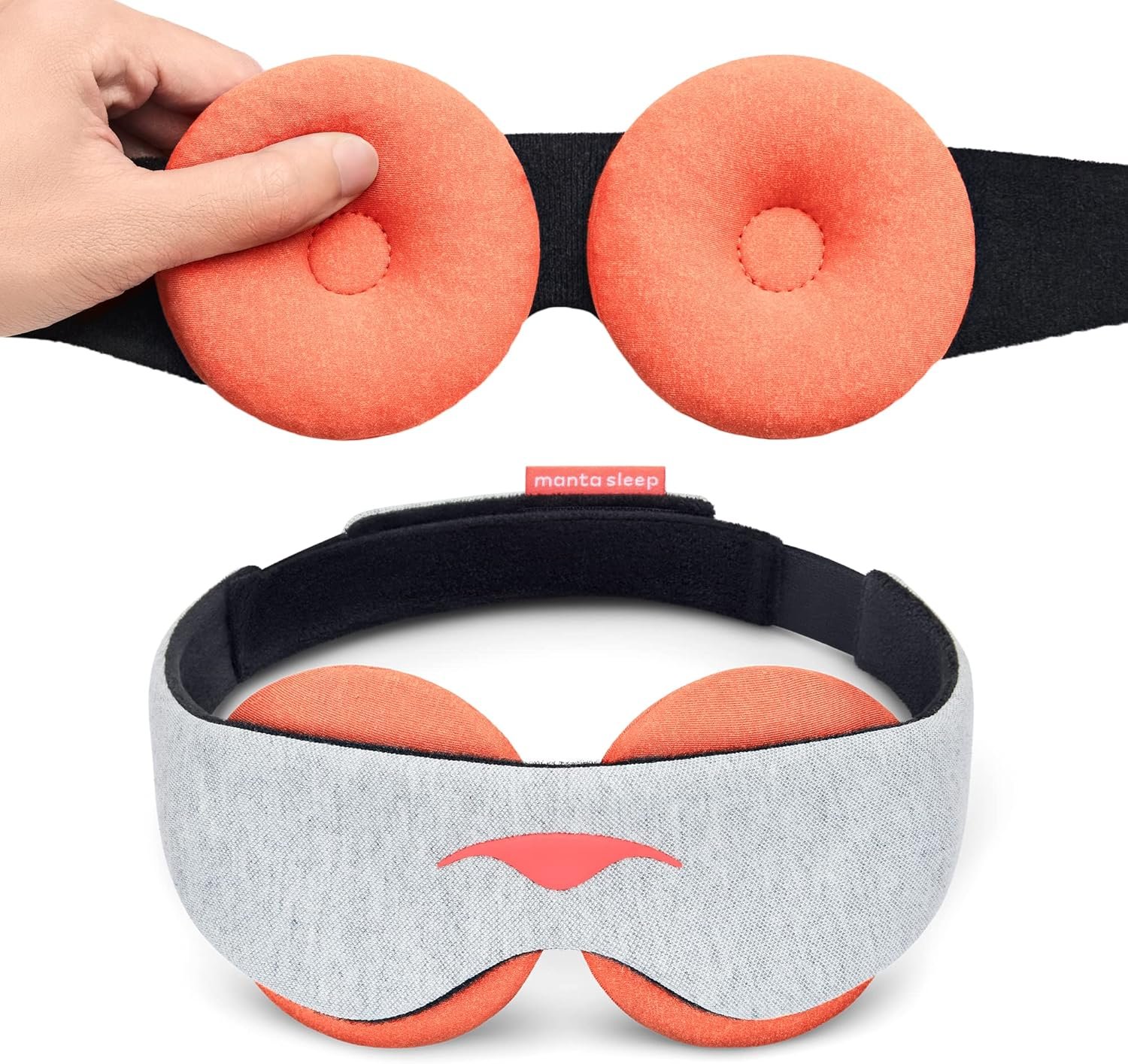 Manta Steam Sleep Mask – Reusable Near-Blackout Sleeping Mask for Relaxation & Restful Sleep – Adjustable Microwavable Steam Eye Cups for Natural Hydration, Eye Strain & Sinus Relief
