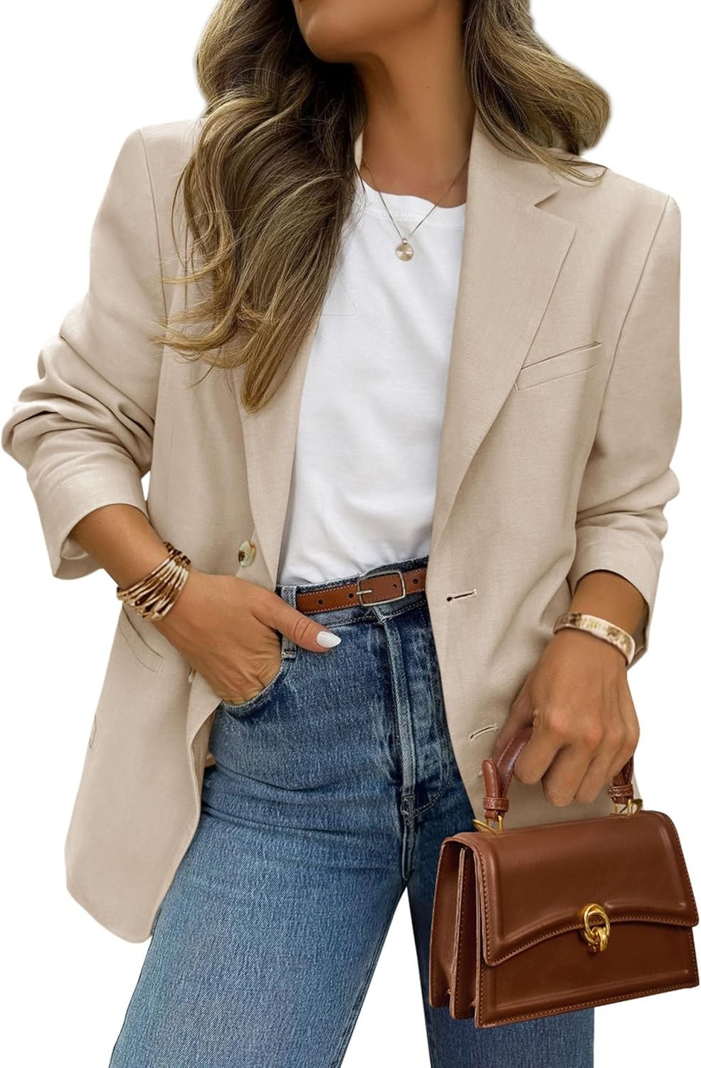 PRETTYGARDEN 2026 Blazers for Women Business Casual Long Sleeve Lapel Open Front Suit Jacket Work Blazer with Pockets