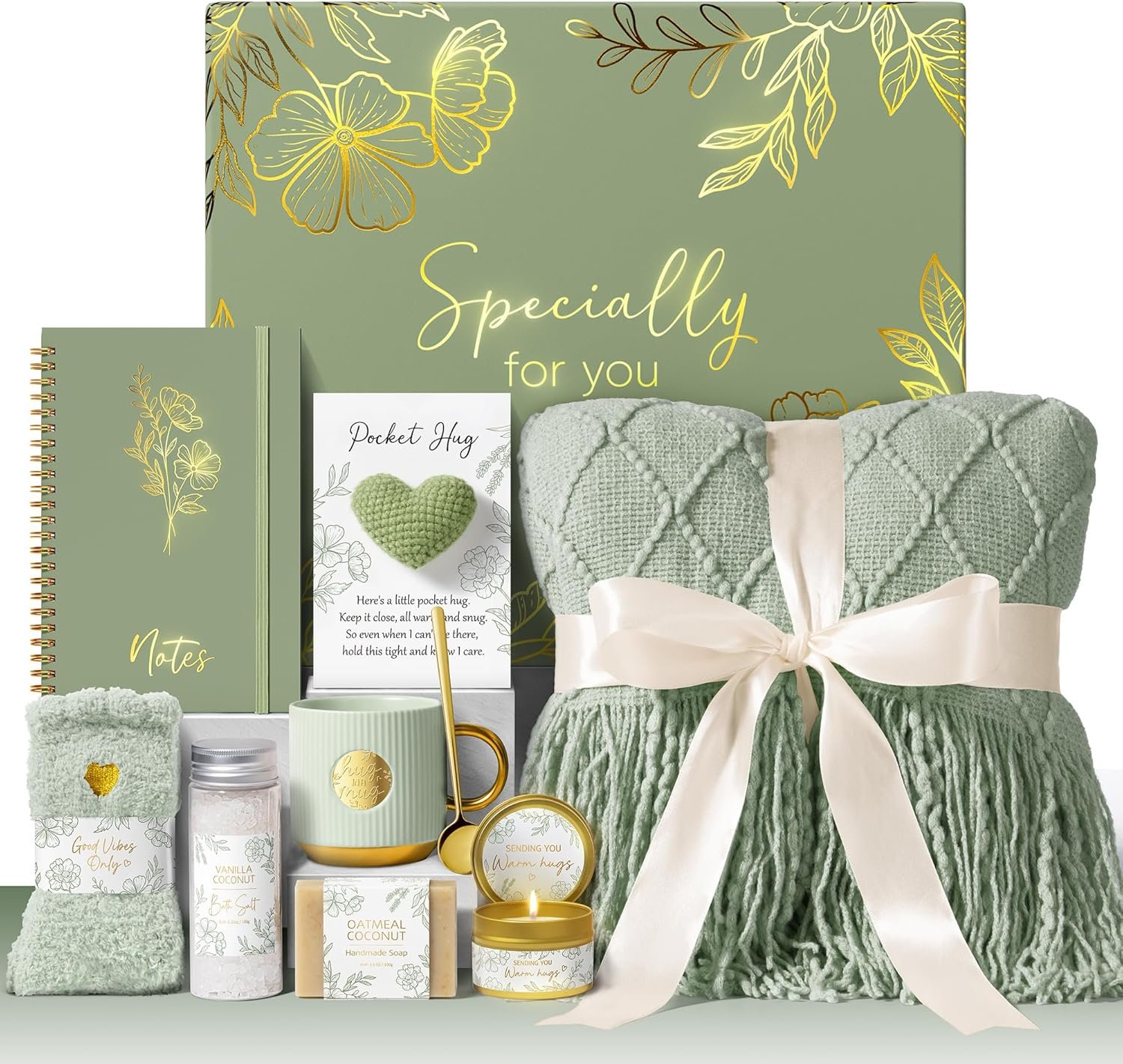 Self Care Gifts for Women Get Well Soon Gift Baskets, Birthday Gifts for Women Spa Care Package,Sympathy Inspirational Thinking of You Valentines Day Gift Set for Her Wife Girlfriend Mom Sister Friend