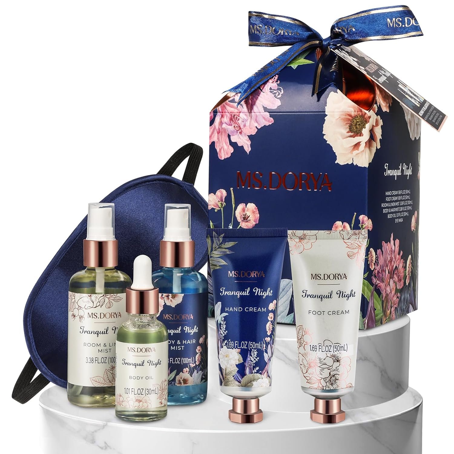 Valentines Day Gifts for Her – Lavender Chamomile Sleep Kit with Body Oil Hand Foot Cream Room Spray, Aromatherapy Spa Gift Set for Stress Relief Birthday Anniversaries, Self Care for Women Mom Wife