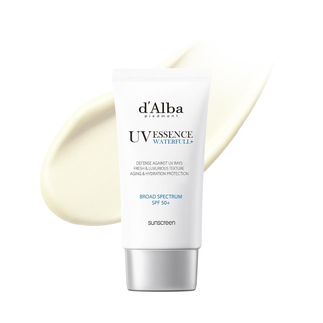 d’alba Piedmont Italian White Truffle Waterfull Essence Sunscreen, Vegan Skincare, Lightweight Sunscreen with BROAD SPECTRUM SPF 50+, Glowy, Safe for all Skin Types, Korean Skin Care (1.69 fl. oz)