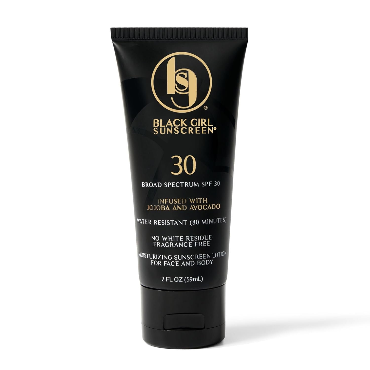 Black Girl Sunscreen SPF 30 for the Face & Body – Moisturizing Sun Protection, SPF 30, Sun Lotion for Women, Ultra Sheer, Travel Size, No White Cast for Melanin Rich Skin – 2 fl oz