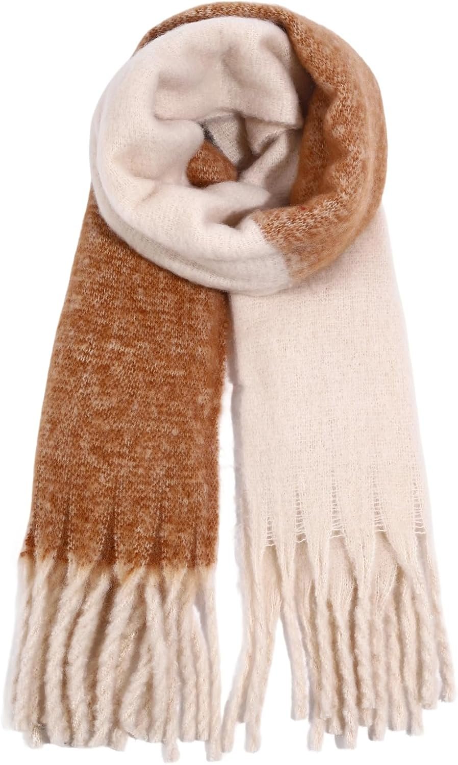 AUSEKALY Women’s Shawl Scraf Thick Chunky Colorful Big Blanket Scraves Oversized Wrap Warm Stripe