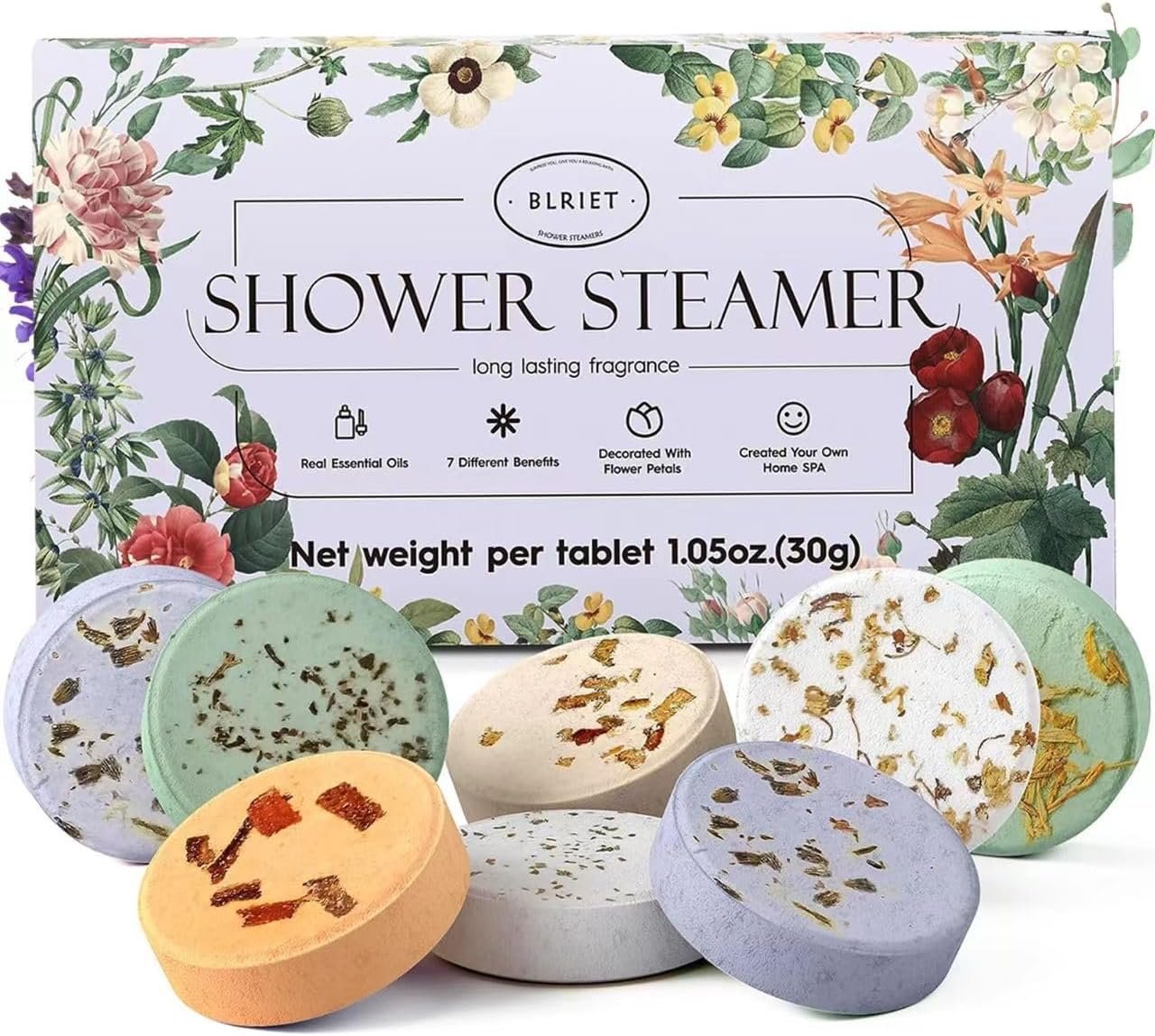 Shower Steamers Aromatherapy Blriet, Gifts for Women, Teen Girls, Wife, Her, Mom, Valentines Day Gifts Birthday Galentines Decoration Travel Essentials Self Care Home Spa Relaxation – 8 Pack