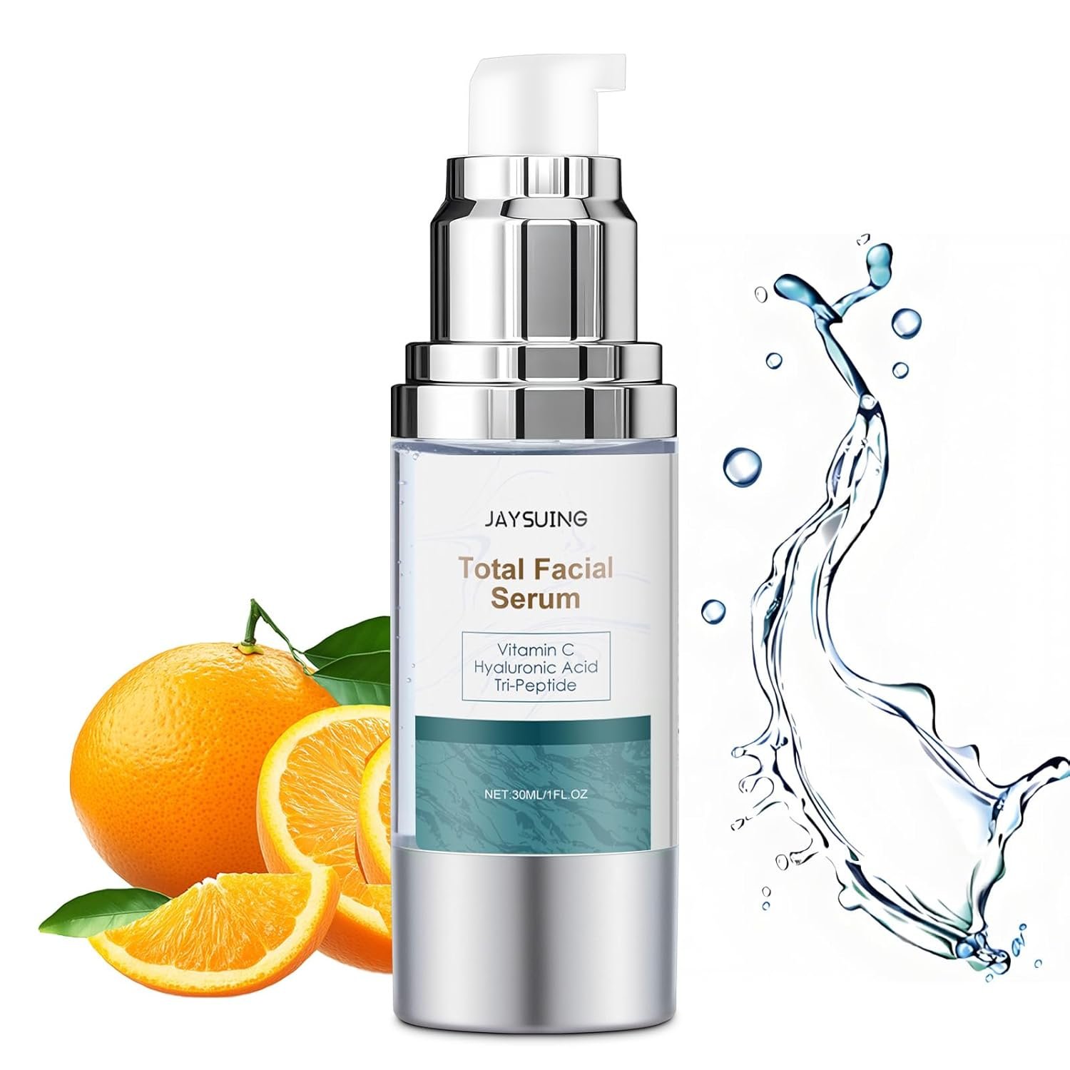 Super Vitamin C Serum for face, with Hyaluronic Acid & Peptides – Anti Aging Face Serum for Women & Men, Dark Spot Corrector for Firming, Hydrating Treatment to Reduce Wrinkles & Fine Lines, 1 fl oz