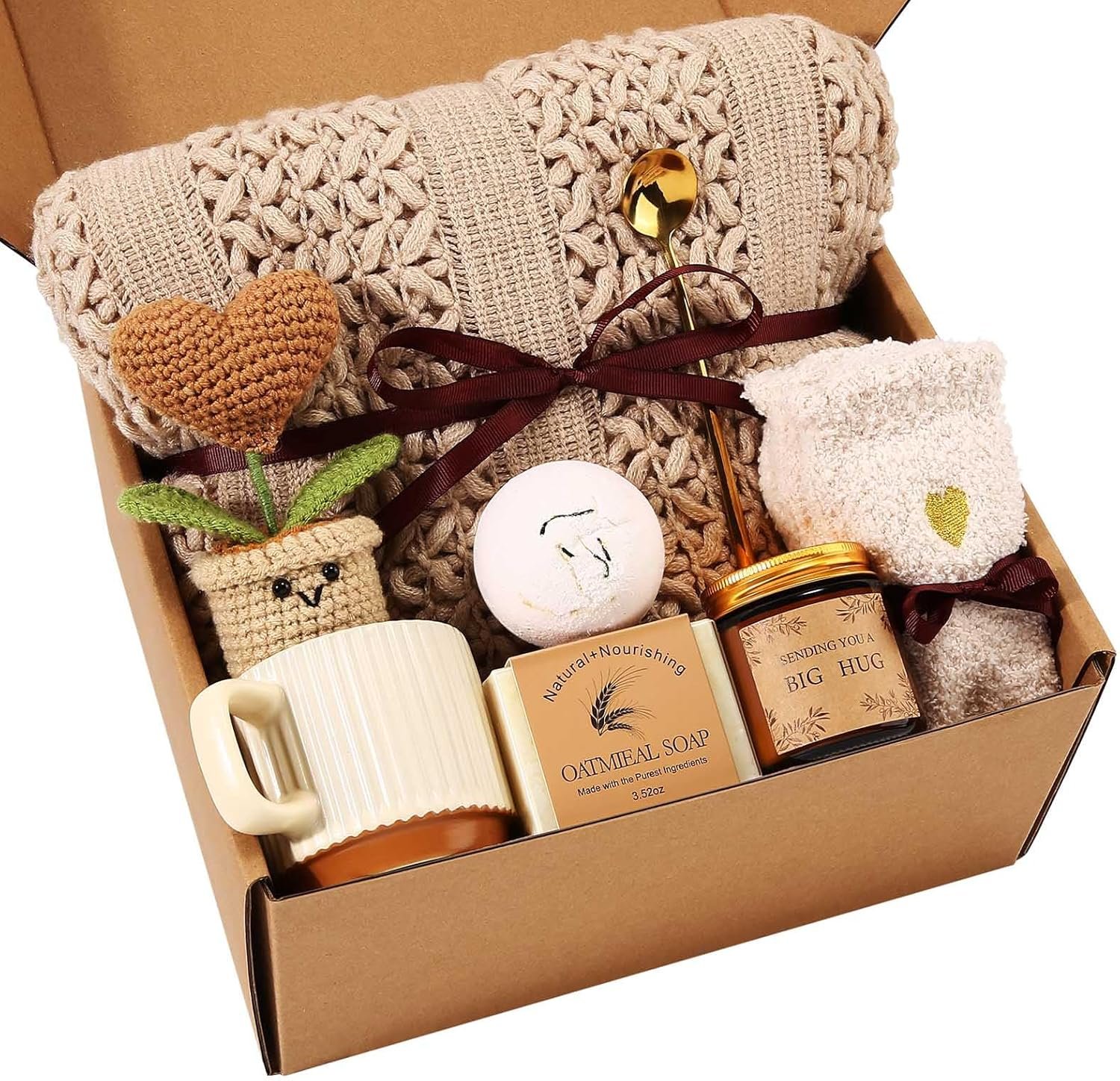 Get Well Soon Gift Baskets for Women Self Care Gifts, Spa Care Package After Surgery Inspirational Thinking of You Sympathy Gifts,Christmas Birthday Gift for Women Friends Mom Sister Grandma