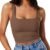 Artfish Women’s Sleeveless Strappy Tank Square Neck Double Layer Workout Fitness Casual Basic Crop Tops