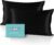 Mulberry Silk Pillow Cases Set of 2, Both Sides Real Silk Pillowcase for Hair and Skin Prevent Acne Pillowcase Organic Silk Pillowcase 2 Pack with Hidden Zipper, Black, Standard (20″×26″)