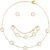 AmorArtSky Lucky Clover Jewelry Set – 18K Gold Plated Flower Design Five Leaf Bracelet, Necklace Pendant, Earrings for Women – Lucky Gifts for Mom, Wife, Daughter, Friends