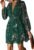 CUPSHE Women’s Mini Dresses Casual Spring V Neck Chiffon Long Peasant Sleeves Flowy Spring Dress