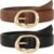 TRIWORKS 2 Pack Leather Belts for Women Fashion Waist Belt with Liquid Shapes Women Belt for Jeans Pants Dresses
