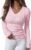 ANRABESS Womens Long Sleeve Cable Knit Sweater 2025 Fall Fashion V Neck Fitted Pullover Top Business Casual Work Fall Outfits