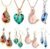 MTLEE 4 Set Peacock Jewelry Sets for Women Crystal Necklace Earrings Rhinestone Waterdrop Pendant Heart Charm Hook Earrings Indian Jewelry Set for Mother’s Gift Valentine’s Gifts Lover Ladies